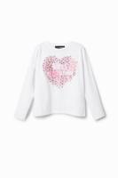 T-shirt met verfspatten en pailletten - WHITE - 3/4