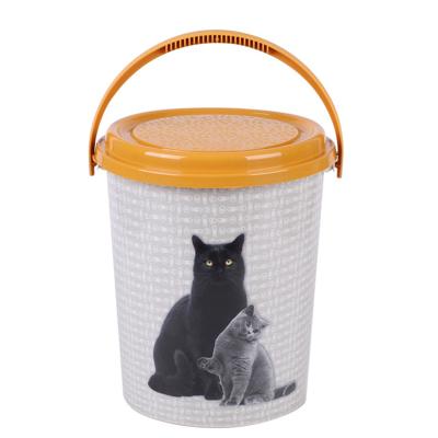 Huisdieren katten voedsel/voercontainer - voorraad box - kunststof - 11 liter - afsluitbare deksel