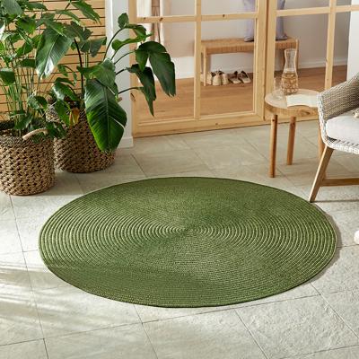 Jute Vloerkleed Braids - Rond - Groen maat: xcm - materiaal: Polypropyleen - Dekbed-Discounter.nl