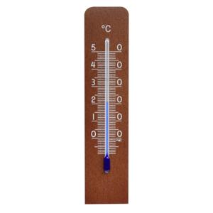 TFA Binnen Thermometer - analoog - walnoothout - naturel - 14 x 3 cm - binnen