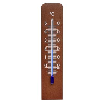 TFA Binnen Thermometer - analoog - walnoothout - naturel - 14 x 3 cm - binnen