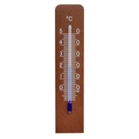 TFA Binnen Thermometer - analoog - walnoothout - naturel - 14 x 3 cm - binnen