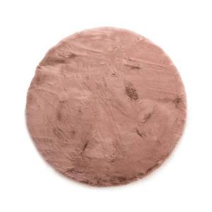 Tapeso Fluffy vloerkleed rond - Comfy Deluxe roze - 80 cm rond