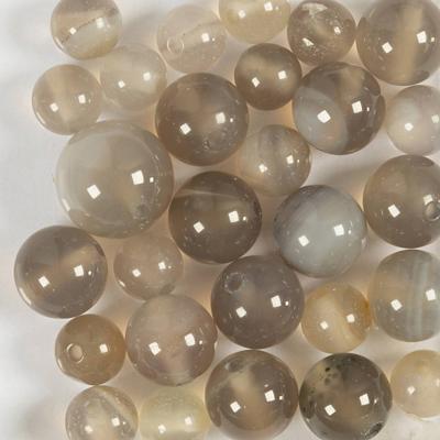Creativ Company Kralen van agaat, d 6+8+10 mm, gatgrootte 0,9-1 mm, ca. 28 stuk, transparant grijs, 28 stuk/ 1 doos