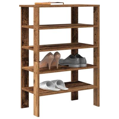 VidaXL Schoenenrek 61x32x87,5 cm bewerkt hout oud houtkleurig