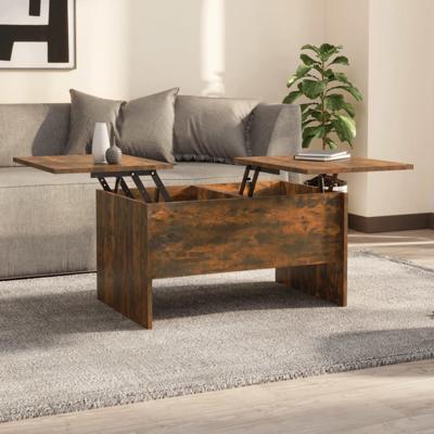 Salontafel 80x50x42,5 cm bewerkt hout gerookt eikenkleurig