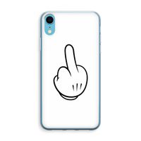 Middle finger white: iPhone XR Transparant Hoesje