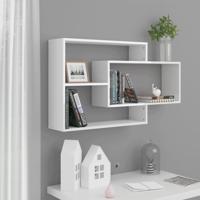Wandschappen 104x20x58,5 cm bewerkt hout hoogglans wit