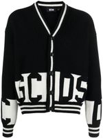 GCDS cardigan à logo en intarsia - Noir