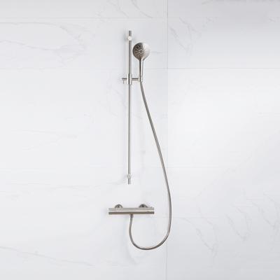 Fortifura Calvi douchekraan met glijstangset met ronde handdouche, gladde doucheslangGeborsteld RVS PVD (RVS) SW767489/SW799447/SW728177/SW377862