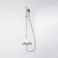 Fortifura Calvi douchekraan met glijstangset met ronde handdouche, gladde doucheslangGeborsteld RVS PVD (RVS) SW767489/SW799447/SW728177/SW377862