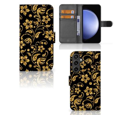 Samsung Galaxy S23 FE Hoesje Gouden Bloemen Samsung Galaxy S23 FE Hoesje Gouden Bloemen