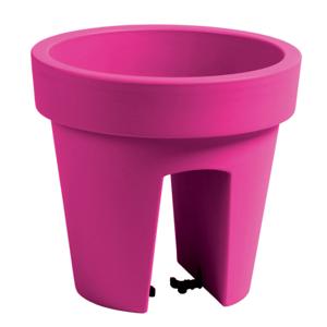 Balkon plantenpot/bloempot - fuchsia roze - 5 liter - kunststof - D25 x H23 cm