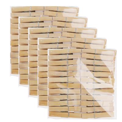 Bamboe houten wasknijpers - 240x - hout - 7 cm