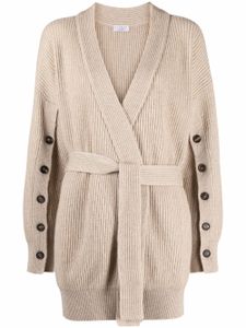 Brunello Cucinelli cardigan en cachemire à manches boutonnées - Tons neutres