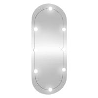 vidaXL Wandspiegel met LED's ovaal 25x60 cm glas