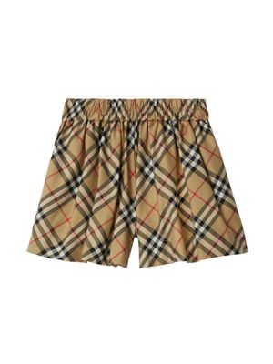 Burberry Kids short en serge à carreaux - Tons neutres