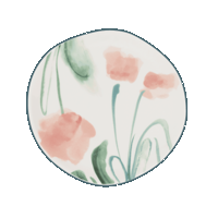 Good Morning bord Ø17 cm - Wit / bloemen (set van 4)