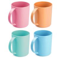 Plasticforte onbreekbare Drinkbekers - kunststof - 350 ml - 8x stuks - kinderen - mix kleuren