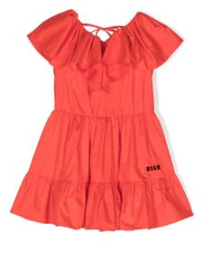 MSGM Kids robe à volants - Rouge