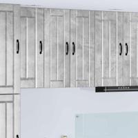 Keukenkast 2 pcs Beton Grijs 30 x 31 x 80 cm Bewerkt hout