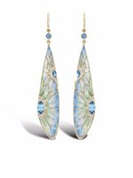 Pragnell boucles d'oreilles pendantes Wildflower en or 18ct ornées de saphirs et de diamants