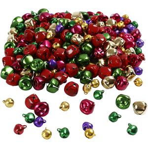 Hobby belletjes mix - 320x - kleuren mix - 10-14 mm - met ophang oog - hobby/knutsel benodigdheden