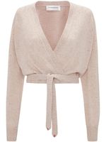 Victoria Beckham cardigan en cachemire à design cache-cœur - Tons neutres - thumbnail