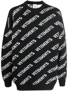 VETEMENTS pull à logo imprimé - Noir