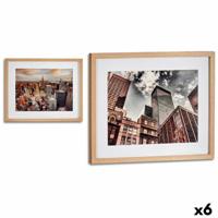 Schilderij Gebouw Hout Glas 43 x 3 x 53 cm (6 Stuks)