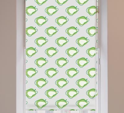 Fruit rolgordijnen Groene moderne appels doodle patroon
