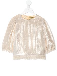 Stella McCartney Kids blouse métallisée à manches longues - Or