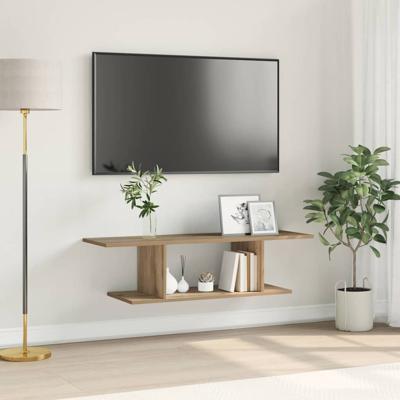 TV-kast artisanaal eikenkleurig 102 x 35 x 35 cm Bewerkt hout