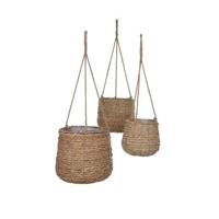 Mica Decorations Avalon Plantenmand Hangend - Set van 3 - Lichtbruin