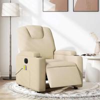 Massagestoel elektrisch verstelbaar stof crèmekleurig