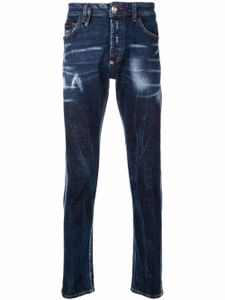 Philipp Plein jean slim à taille mi-haute - Bleu