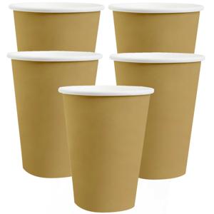 Santex feest/verjaardag bekertjes - 30x stuks - karton - goud - 270 ml