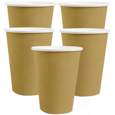 Santex feest/verjaardag bekertjes - 30x stuks - karton - goud - 270 ml