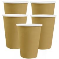 Santex feest/verjaardag bekertjes - 30x stuks - karton - goud - 270 ml