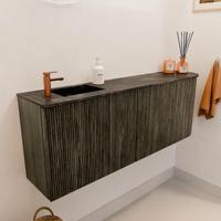 Toiletmeubel Mondiaz Joya Dlux | 111.6 cm | Meubelkleur Shadow | Faye wastafel Lava Wasbak Links | 1 kraangat