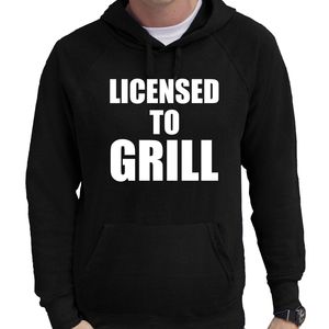 Licensed to grill bbq / barbecue cadeau hoodie zwart voor heren