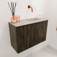 Toiletmeubel Mondiaz Joya Dlux | 60 cm | Meubelkleur Shadow | Faye wastafel Opalo Wasbak Rechts | Zonder kraangat(en)