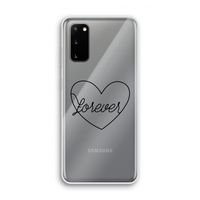 Forever heart black: Samsung Galaxy S20 Transparant Hoesje