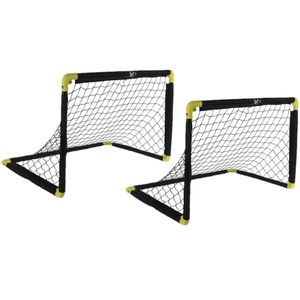 Set van 2x stuks voetbalgoals/voetbaldoelen uitklapbaar 50 x 44 cm