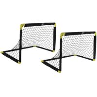 Set van 2x stuks voetbalgoals/voetbaldoelen uitklapbaar 50 x 44 cm