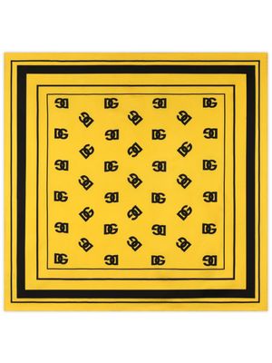 Dolce & Gabbana foulard en soie à logo imprimé - Jaune