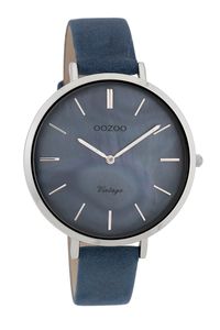 OOZOO Timepieces Horloge Vintage Donker Blauw/Grijs | C9808