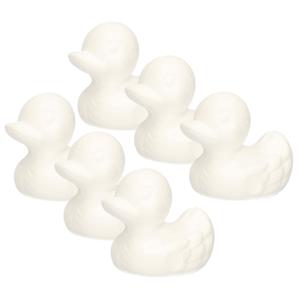 Rayher hobby materialen - 6x - Piepschuim dieren figuren - eendjes - wit - 7 cm