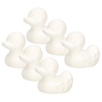 Rayher hobby materialen - 6x - Piepschuim dieren figuren - eendjes - wit - 7 cm