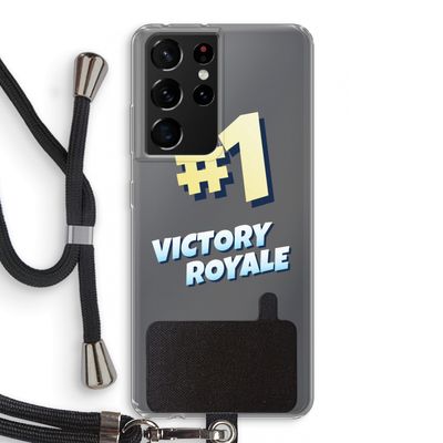 Victory Royale: Samsung Galaxy S21 Ultra Transparant Hoesje met koord